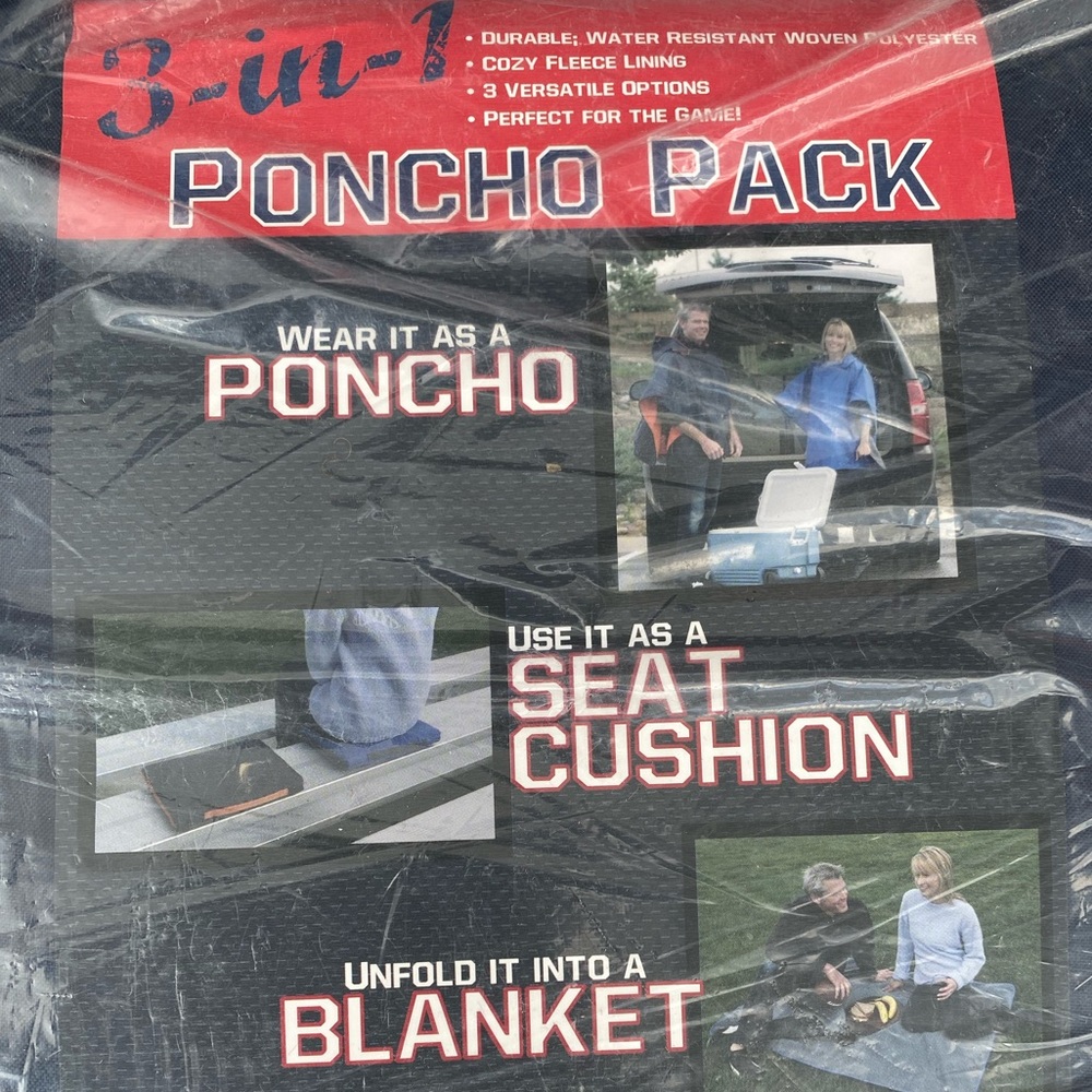 3-In-One Poncho Pack Navy / Red